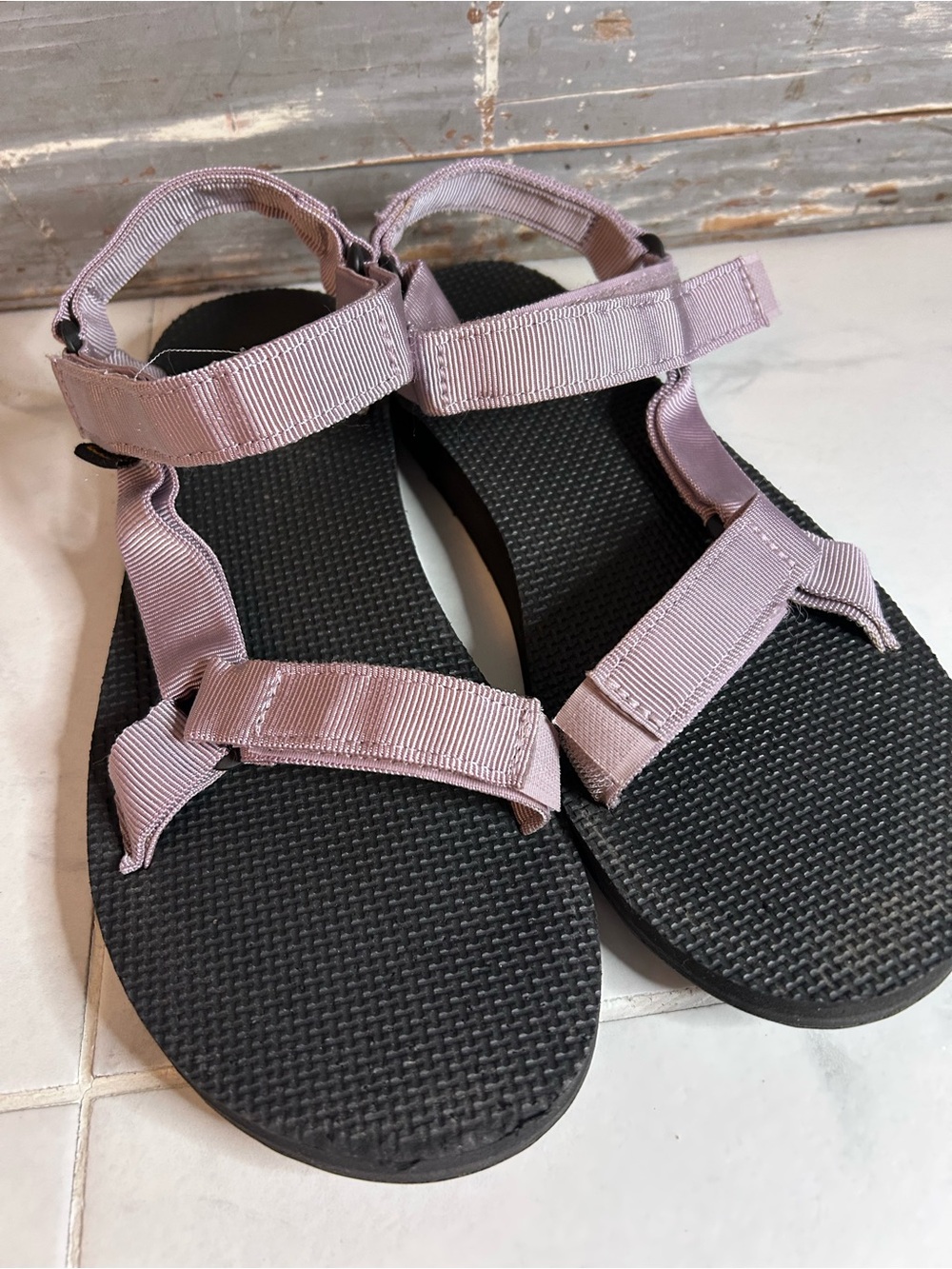 Teva Women's Lavender purple Velcro Strap Sandals with Black Sole